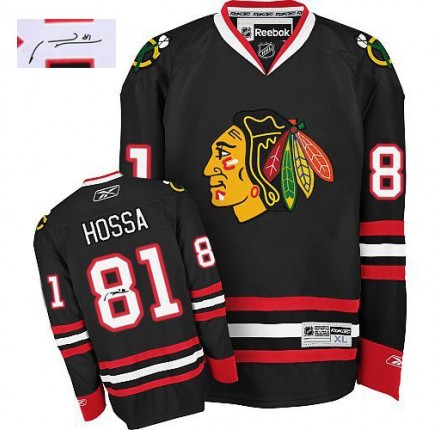 NHL Marian Hossa Chicago Blackhawks Authentic Third Autographed Reebok Jersey - Black