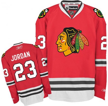 NHL Michael Jordan Chicago Blackhawks Authentic Home Reebok Jersey - Red