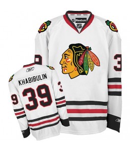 NHL Nikolai Khabibulin Chicago Blackhawks Premier Away Reebok Jersey - White