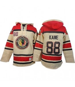NHL Patrick Kane Chicago Blackhawks Old Time Hockey Authentic Sawyer Hooded Sweatshirt Jersey - White