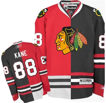 NHL Patrick Kane Chicago Blackhawks Authentic Split Fashion Reebok Jersey - Red/Black