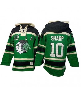 NHL Patrick Sharp Chicago Blackhawks Old Time Hockey Authentic Sawyer Hooded Sweatshirt Jersey - Green