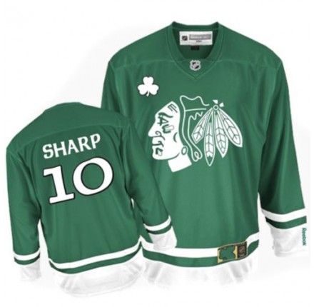 NHL Patrick Sharp Chicago Blackhawks Authentic St Patty's Day Reebok Jersey - Green