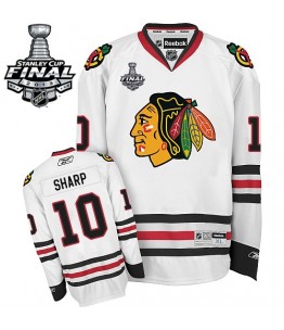 NHL Patrick Sharp Chicago Blackhawks Authentic Away Stanley Cup Finals Reebok Jersey - White