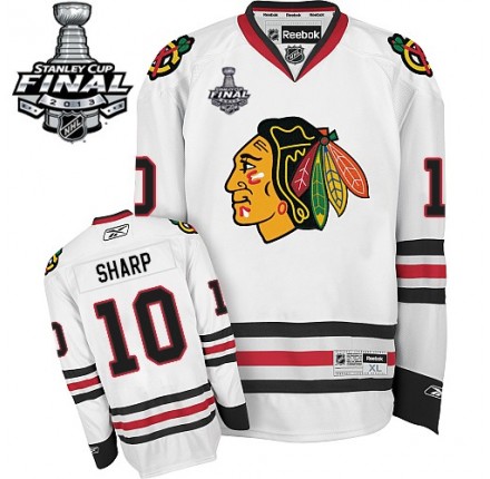NHL Patrick Sharp Chicago Blackhawks Premier Away Stanley Cup Finals Reebok Jersey - White